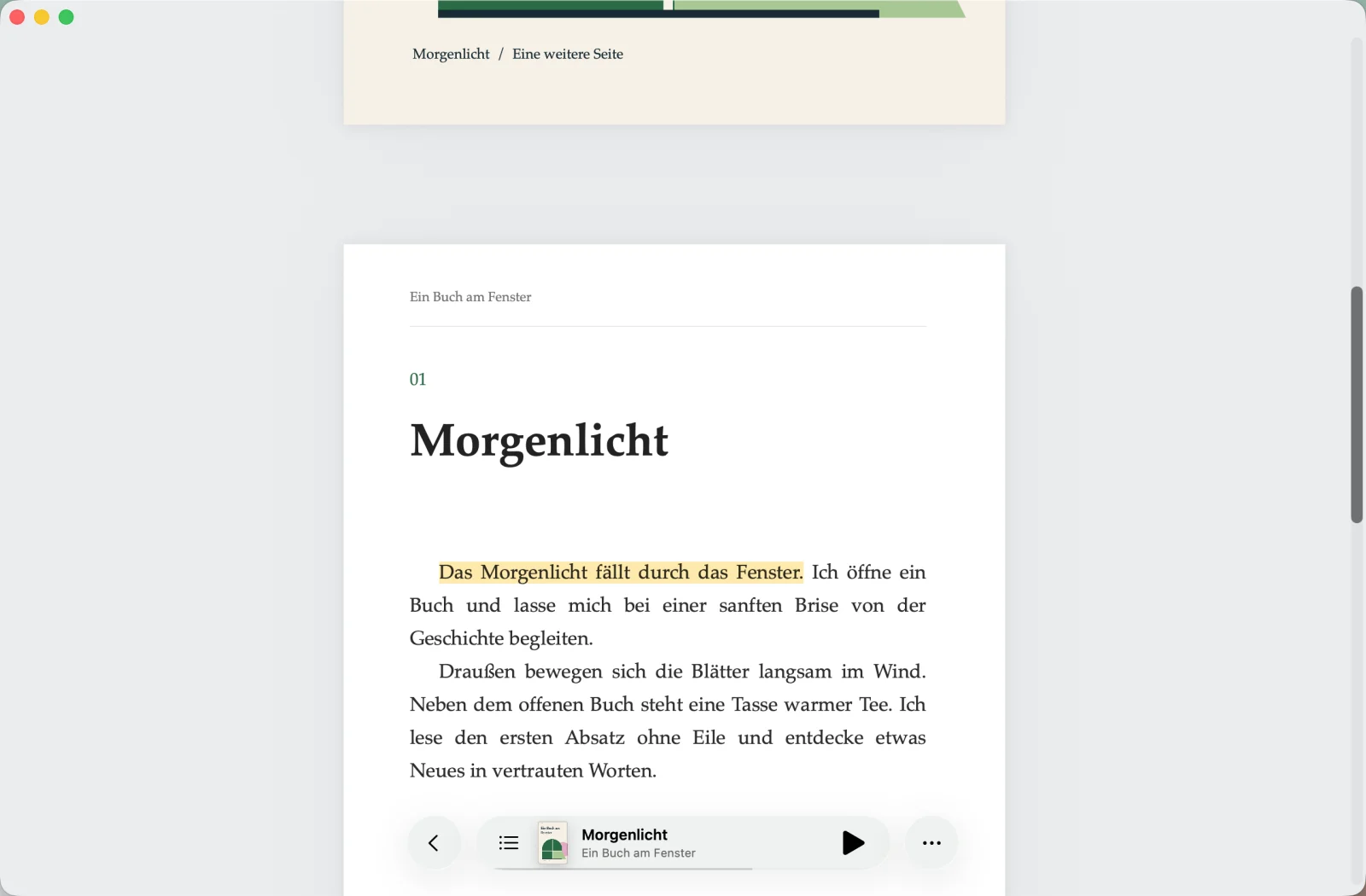 Zuhören und im Original mitlesen — Mac