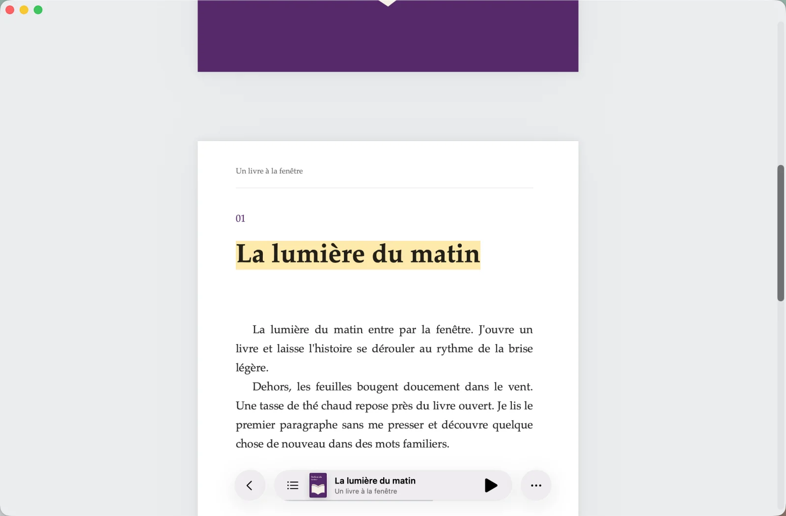 Écoutez sans perdre le fil du texte — Mac