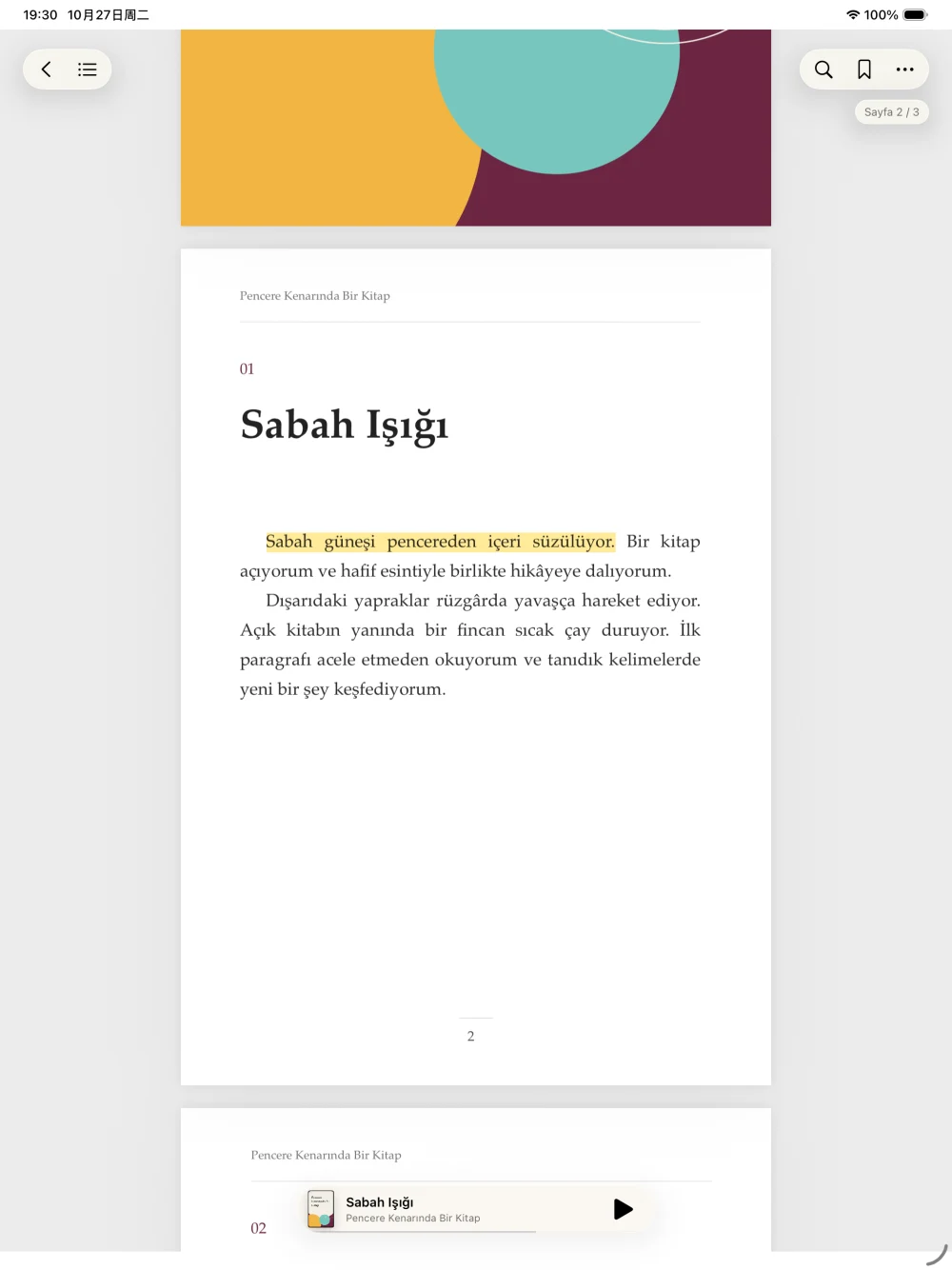 iPad · Kitap ve ders materyallerine geniş bir sayfa ayırın.