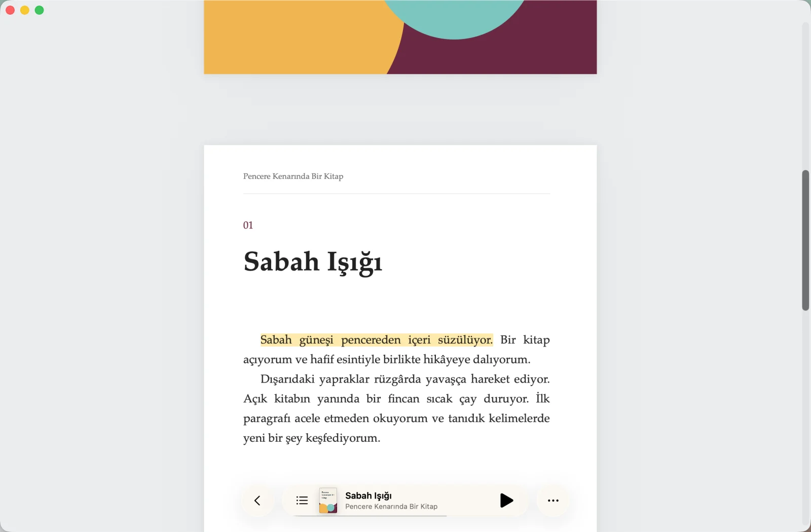 Özgün metni takip edin — Mac